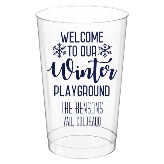 Welcome To Our Winter Playground Clear Plastic Cups
